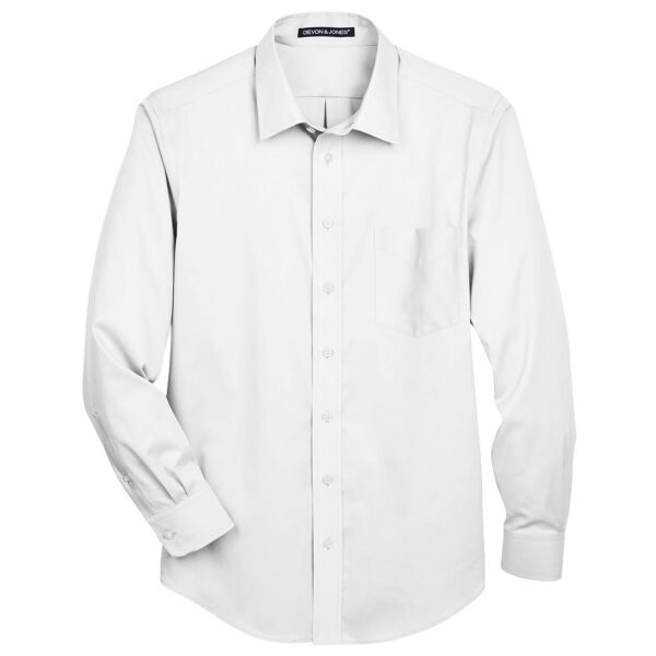 Men's Tall Crown Collection® Solid Stretch Twill Woven Dress Shirt Thumbnail