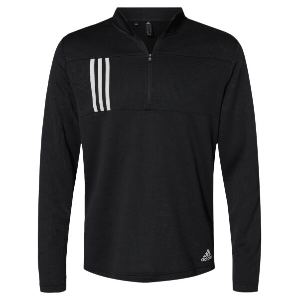 Men's 3-Stripes Double-Knit Quarter-Zip Pullover Thumbnail