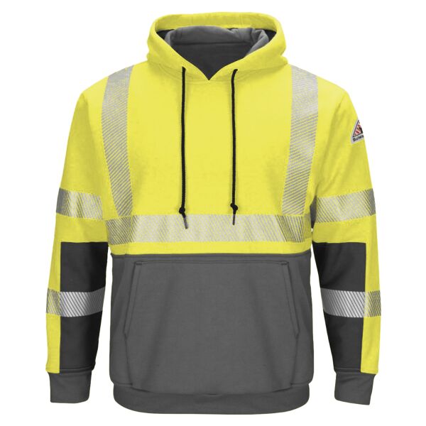 Men's Tall Hi-Visibility Color-Blocked Hooded Sweatshirt Thumbnail