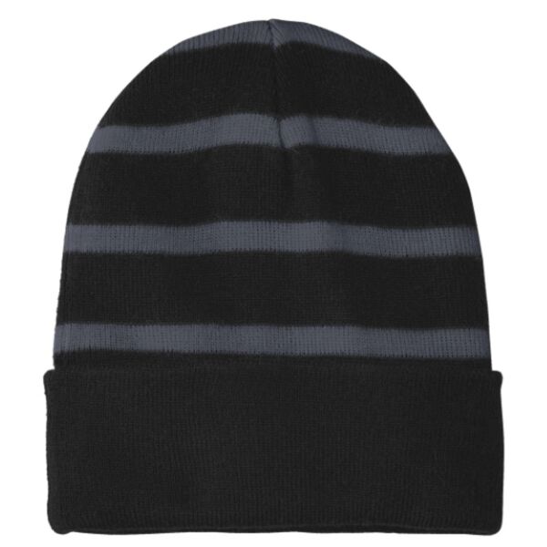 Sport-Tek® Striped Beanie with Solid Band Thumbnail