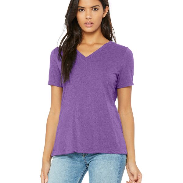 Women's Relaxed Triblend Short Sleeve V-Neck Tee Thumbnail