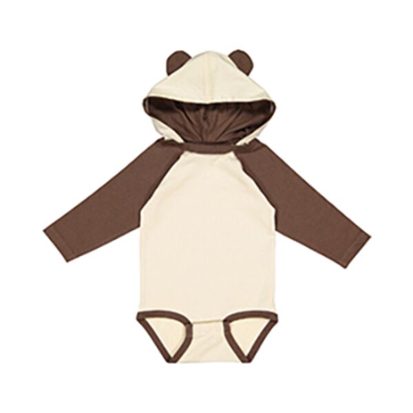 Rabbit Skins Infant Long Sleeve Fine Jersey Bodysuit With Ears Thumbnail